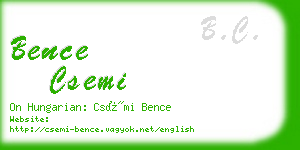 bence csemi business card